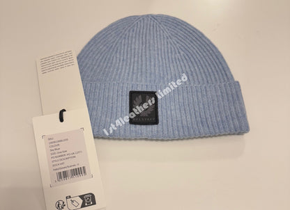 BELSTAFF PHOENIX LOGO WOOL/CASHMERE DOCK BEANIE HAT SKY BLUE RRP £80 BNWT