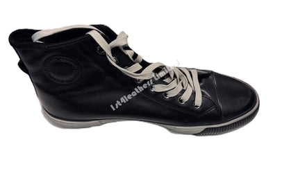 ALLSAINTS OSUN HIGH TOP LEATHER TRAINERS BLACK UK 9 RRP £169 BRAND NEW IN BOX
