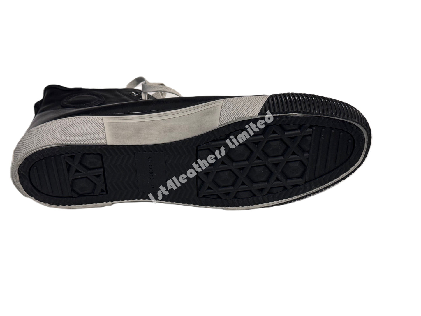 ALLSAINTS OSUN HIGH TOP LEATHER TRAINERS BLACK UK 9 RRP £169 BRAND NEW IN BOX