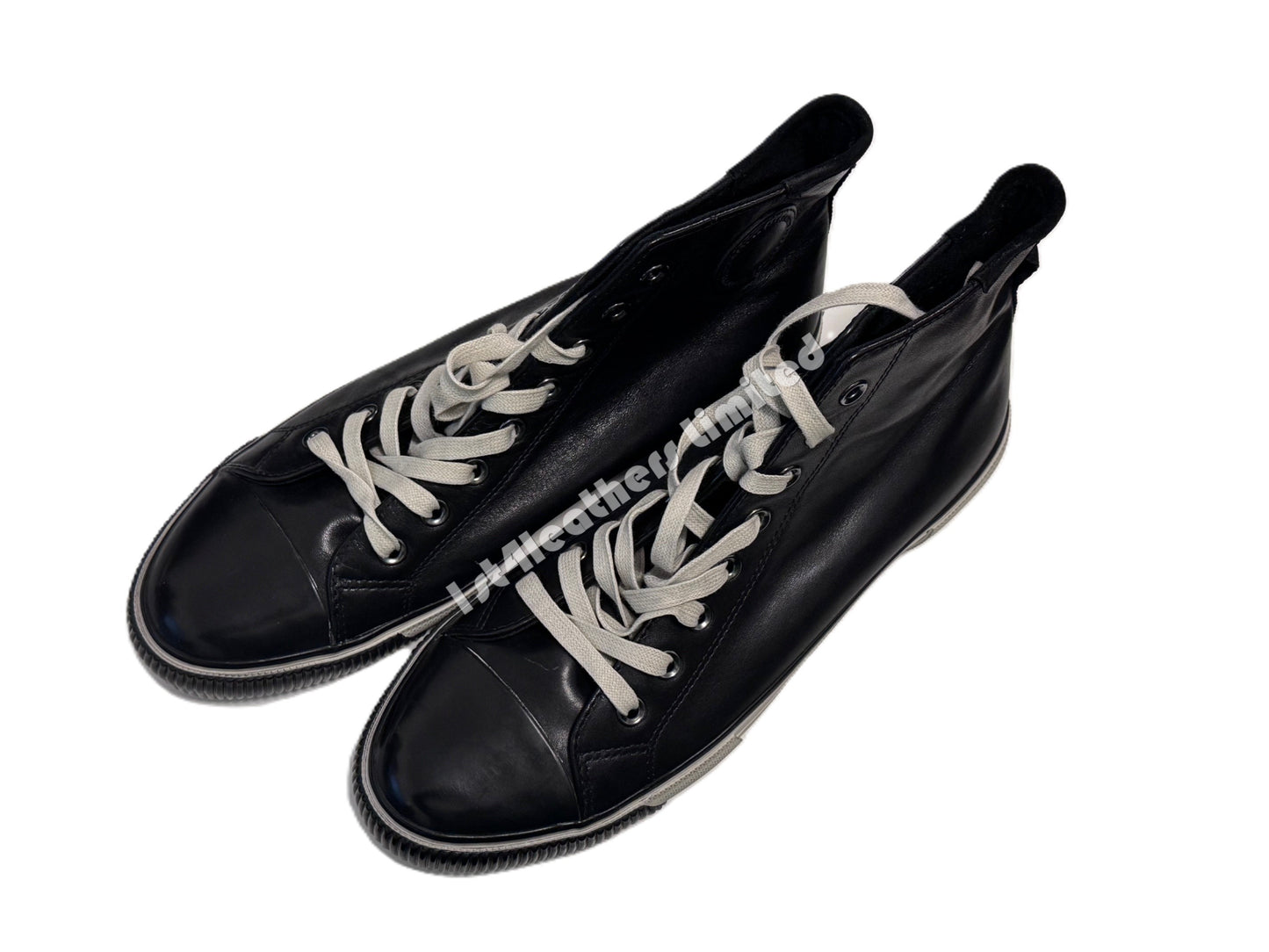 ALLSAINTS OSUN HIGH TOP LEATHER TRAINERS BLACK UK 9 RRP £169 BRAND NEW IN BOX