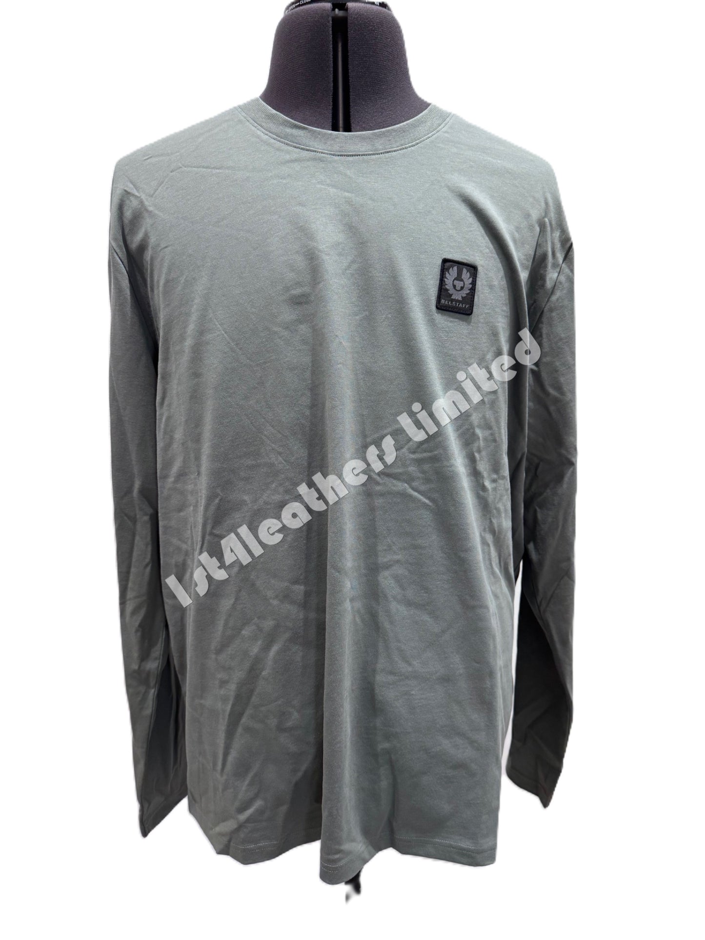 BELSTAFF MONKFORD PHOENIX PATCH LONG SLEEVE T-SHIRT MINERAL GREEN 3XL RRP£75 NEW