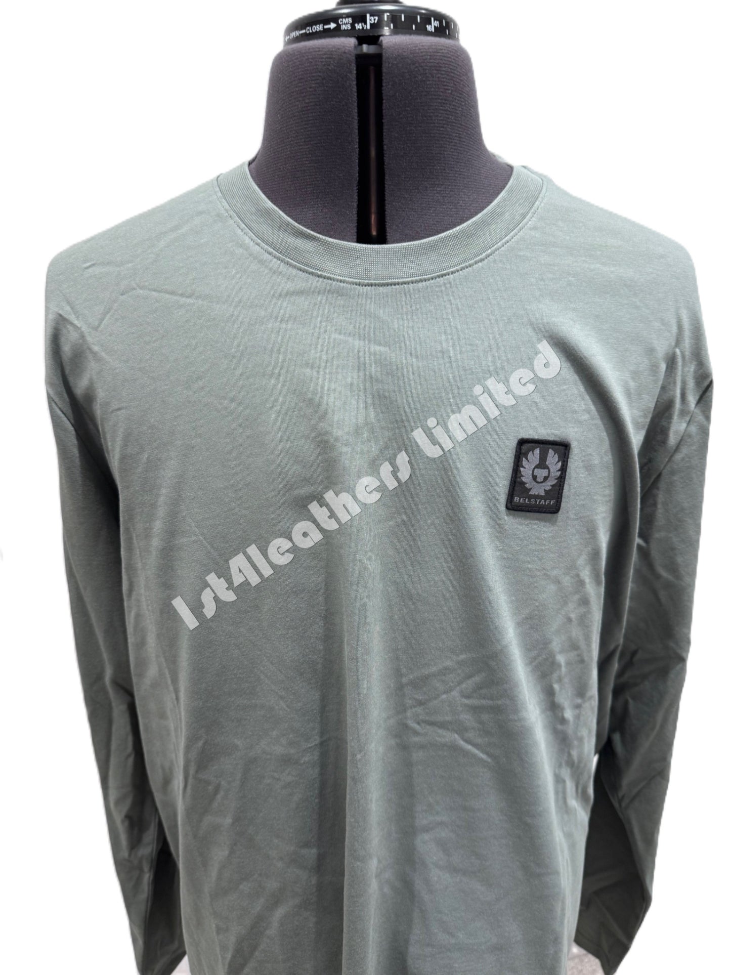 BELSTAFF MONKFORD PHOENIX PATCH LONG SLEEVE T-SHIRT MINERAL GREEN 3XL RRP£75 NEW