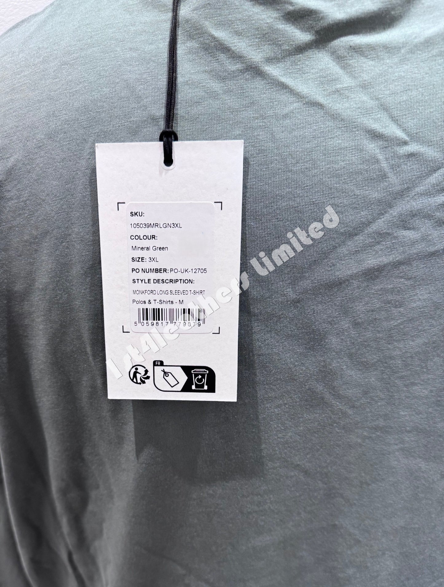 BELSTAFF MONKFORD PHOENIX PATCH LONG SLEEVE T-SHIRT MINERAL GREEN 3XL RRP£75 NEW