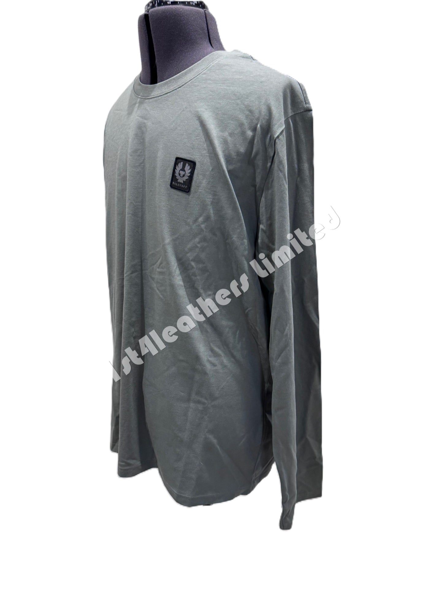 BELSTAFF MONKFORD PHOENIX PATCH LONG SLEEVE T-SHIRT MINERAL GREEN 3XL RRP£75 NEW