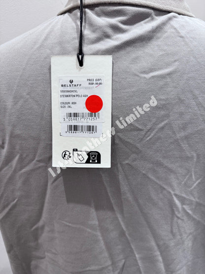 BELSTAFF STEWARTON PIQUE COTTON POLO SHIRT ASH GREY 2XL RRP £90 BNWT