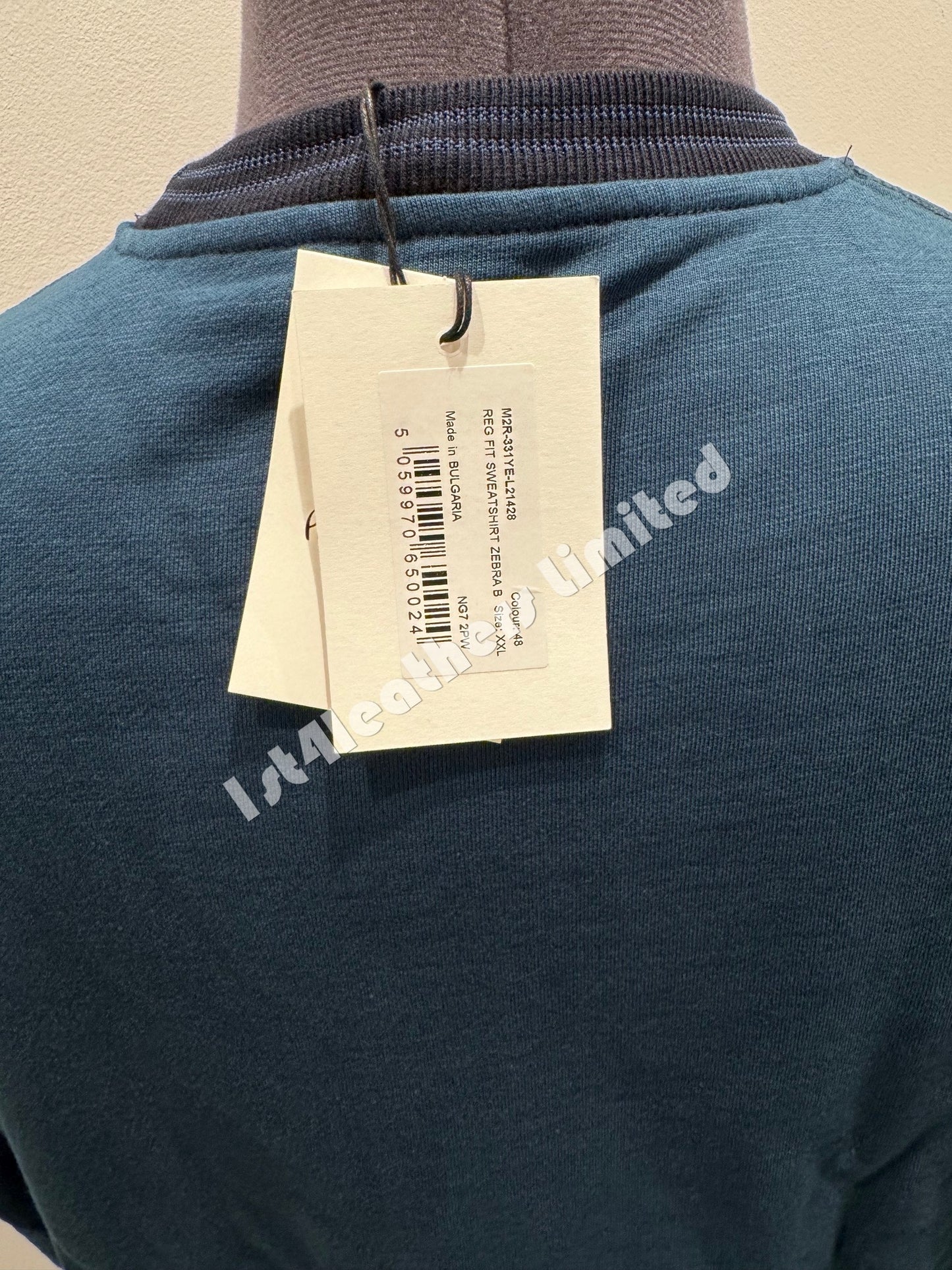 PAUL SMITH PS ZEBRA LOGO CREW NECK SWEATSHIRT DARK BLUE 2XL RRP £135 BNWT
