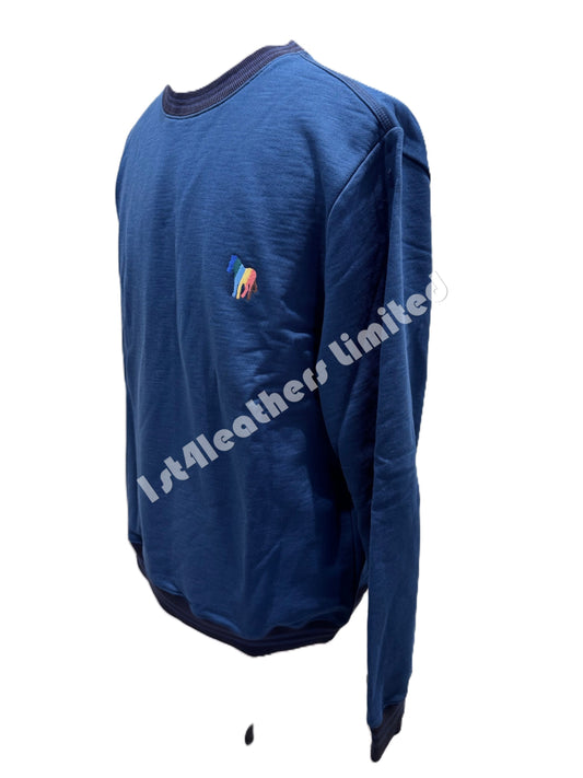 PAUL SMITH PS ZEBRA LOGO CREW NECK SWEATSHIRT DARK BLUE 2XL RRP £135 BNWT