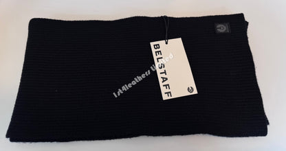 BELSTAFF PHOENIX LOGO WOOL DOCK SCARF BLACK MADE IN UK RRP £100 BNWT