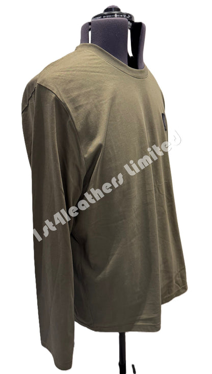 BELSTAFF MONKFORD PHOENIX PATCH LONG SLEEVE T-SHIRT TRUE OLIVE 3XL RRP £75 BNWT