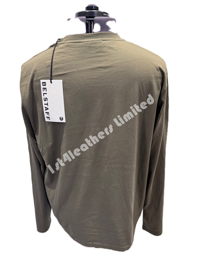 BELSTAFF MONKFORD PHOENIX PATCH LONG SLEEVE T-SHIRT TRUE OLIVE 3XL RRP £75 BNWT