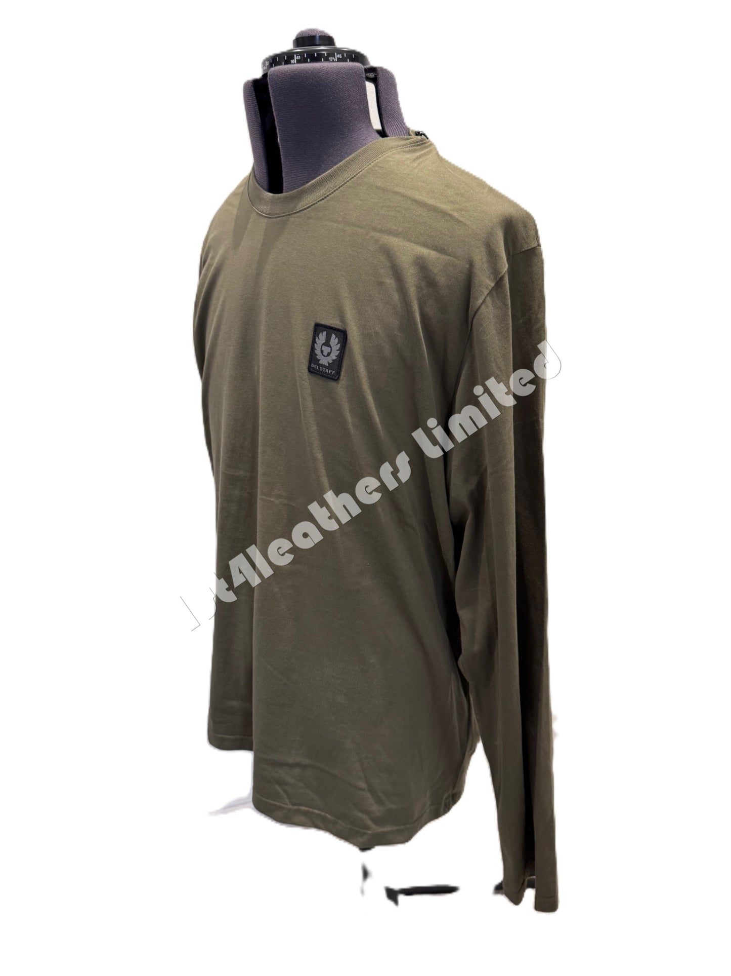 BELSTAFF MONKFORD PHOENIX PATCH LONG SLEEVE T-SHIRT TRUE OLIVE 3XL RRP £75 BNWT
