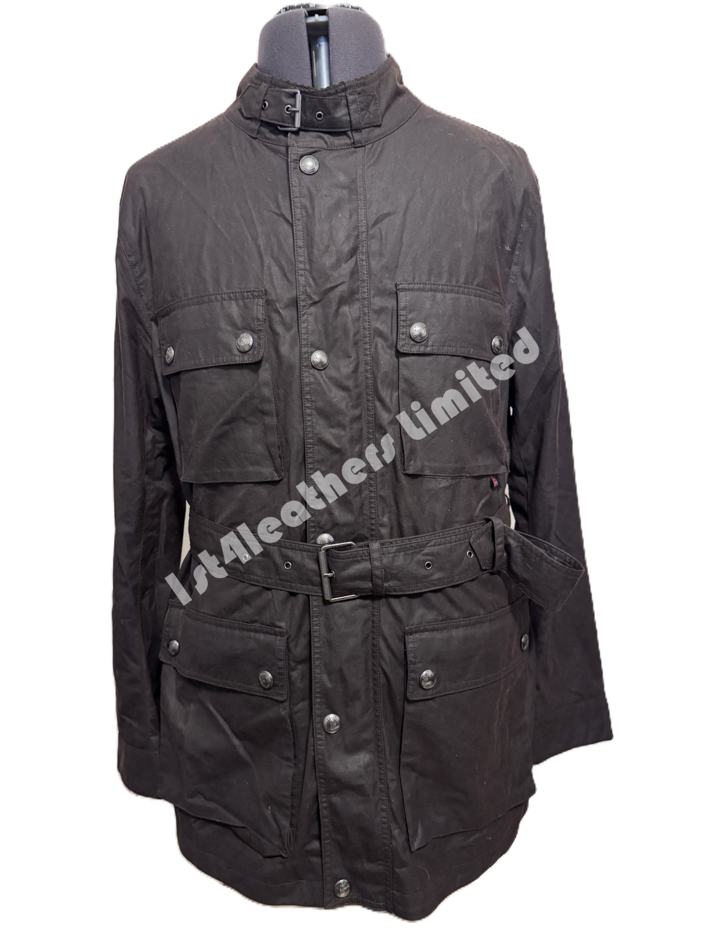 BELSTAFF ROADWAYS 4OZ WAX COTTON BIKER JACKET DARK BROWN RRP £495 BNWT