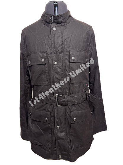 BELSTAFF ROADWAYS 4OZ WAX COTTON BIKER JACKET DARK BROWN RRP £495 BNWT
