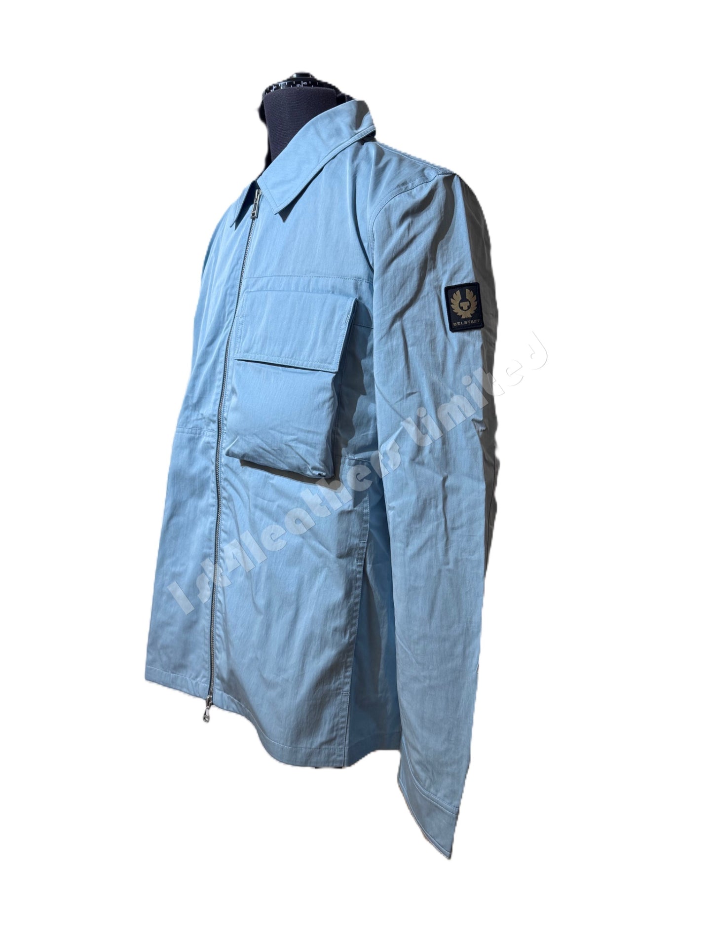 BELSTAFF RUNNER COTTON TECH GABARDINE OVERSHIRT SKYLINE BLUE 3XL RRP £250 BNWT