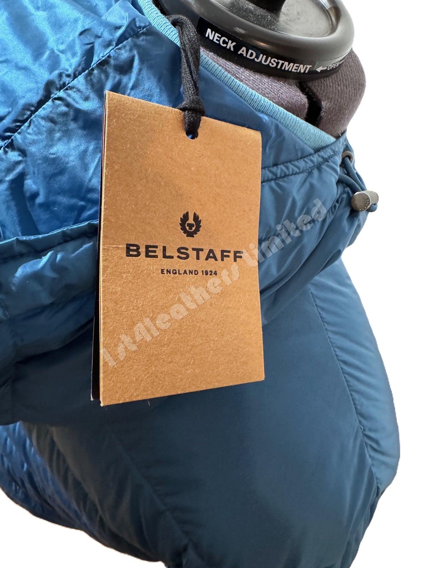 BELSTAFF STADIA DOWN PUFFA HOODED BOMBER JACKET OCEAN BLUE UK44 2XL RRP £395 NEW