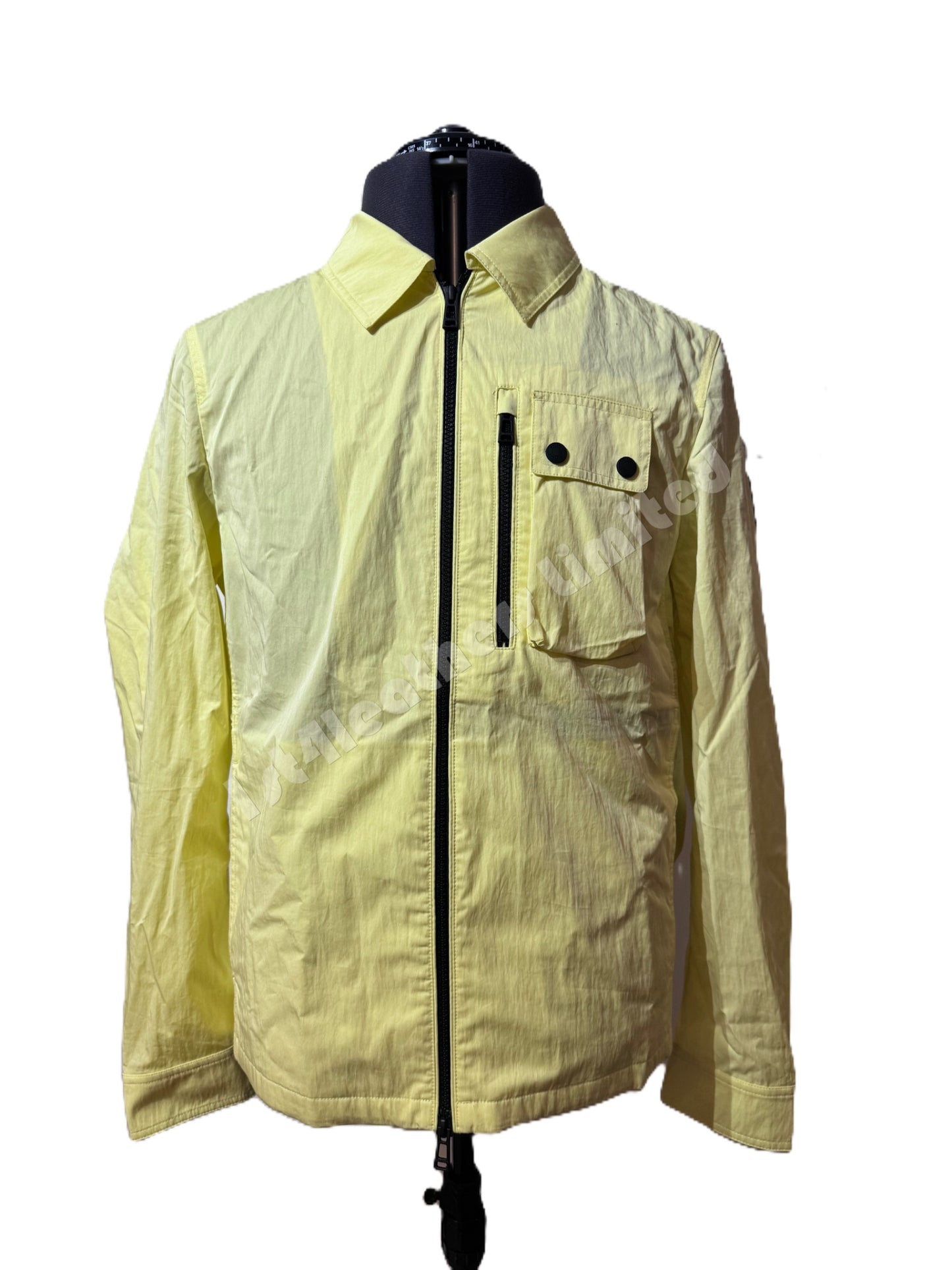 BELSTAFF RAIL COTTON BLEND GABARDINE OVERSHIRT IN LEMON YELLOW UK38 M RRP £250