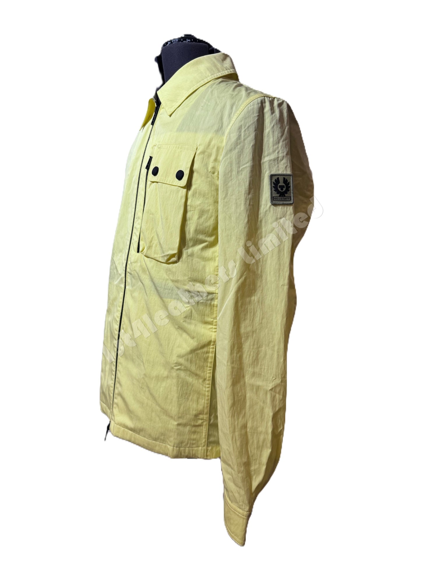 BELSTAFF RAIL COTTON BLEND GABARDINE OVERSHIRT IN LEMON YELLOW UK38 M RRP £250