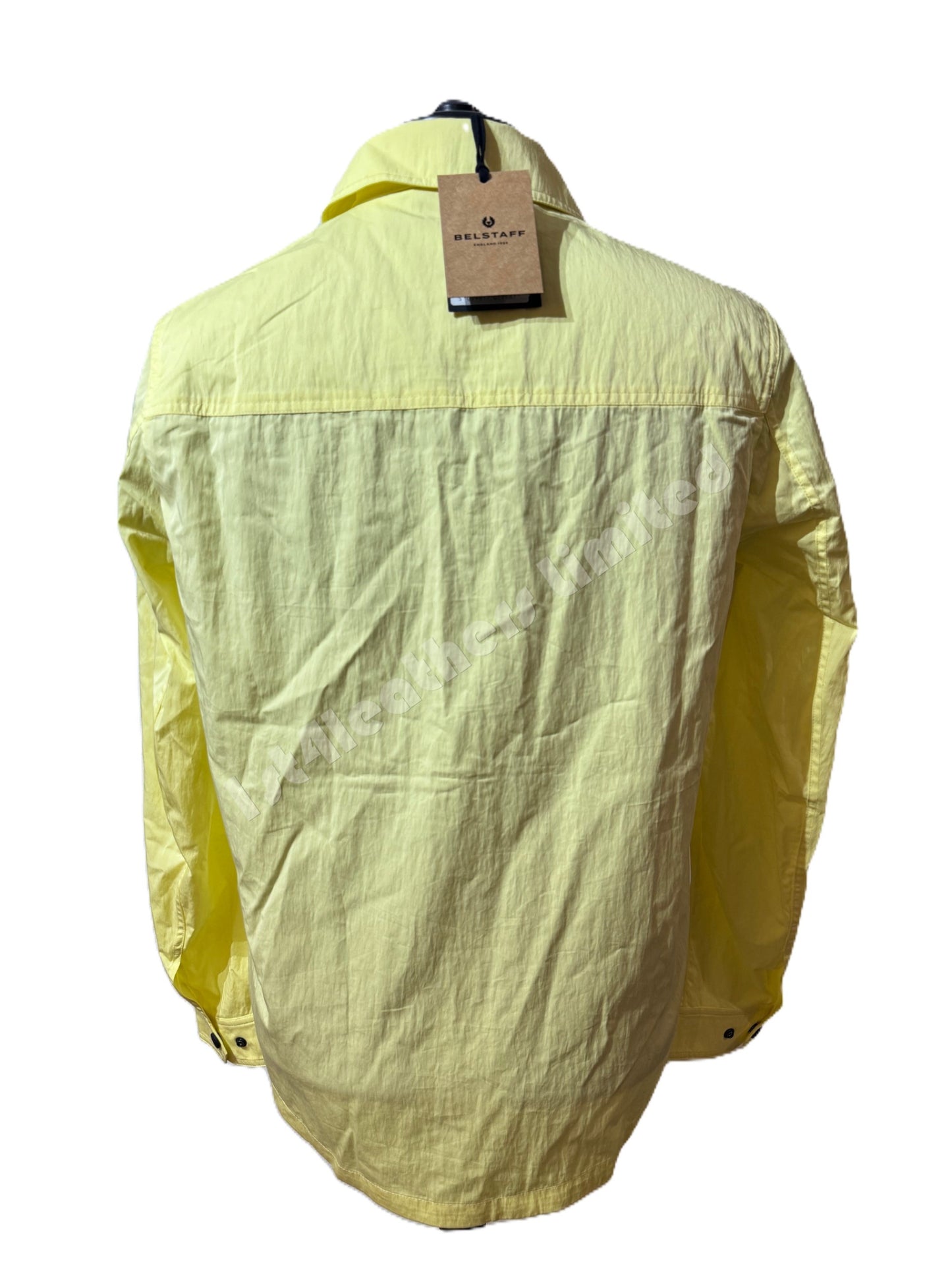 BELSTAFF RAIL COTTON BLEND GABARDINE OVERSHIRT IN LEMON YELLOW UK38 M RRP £250