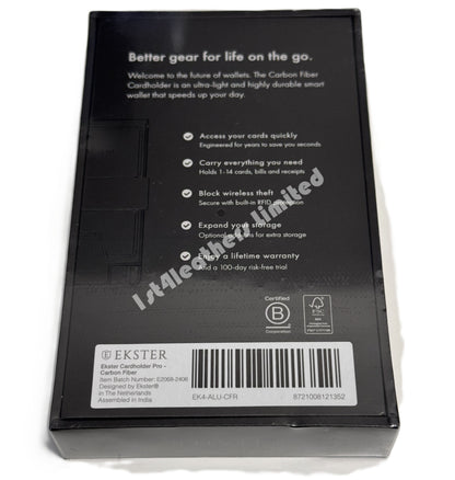 EKSTER CARDHOLDER PRO RFID BLOCKING CARBON FIBRE/ALUMINIUM WALLET RRP £115 BNIB