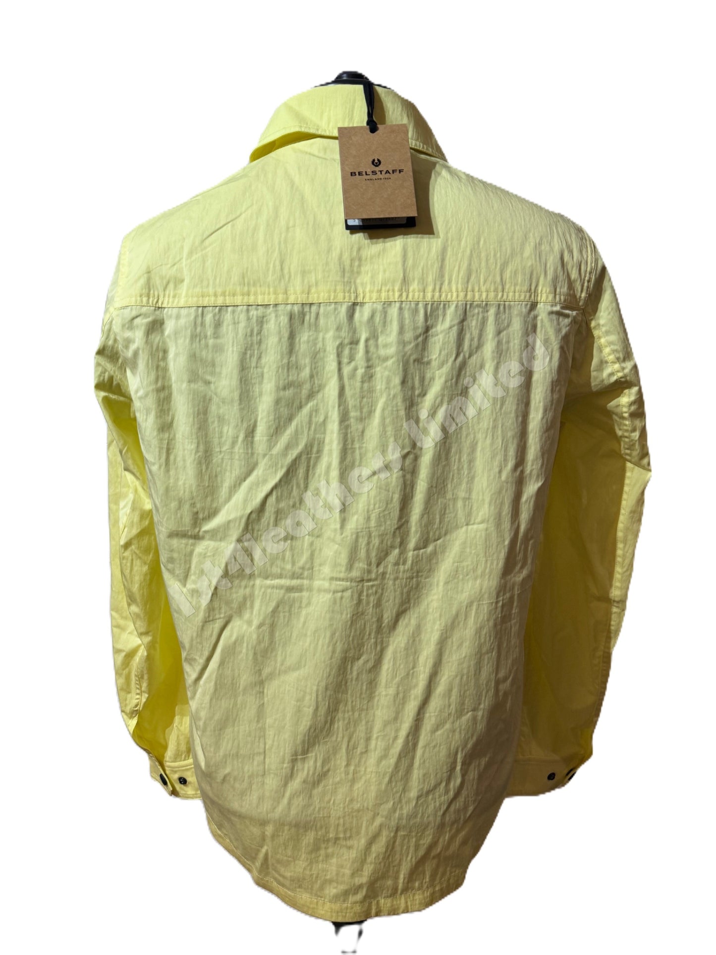 BELSTAFF RAIL COTTON BLEND GABARDINE OVERSHIRT IN LEMON YELLOW UK38 M RRP £250