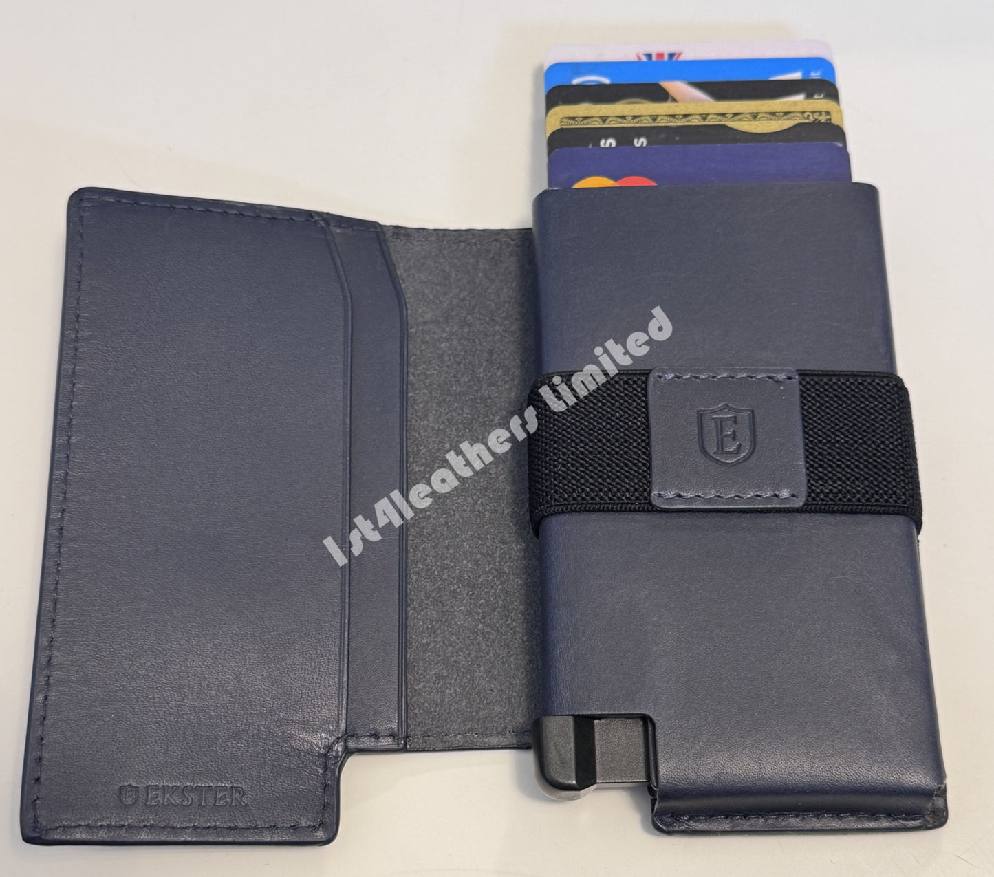 EKSTER RFID BLOCKING LEATHER WALLET PRO NAVY BLUE RRP £109 BNIB