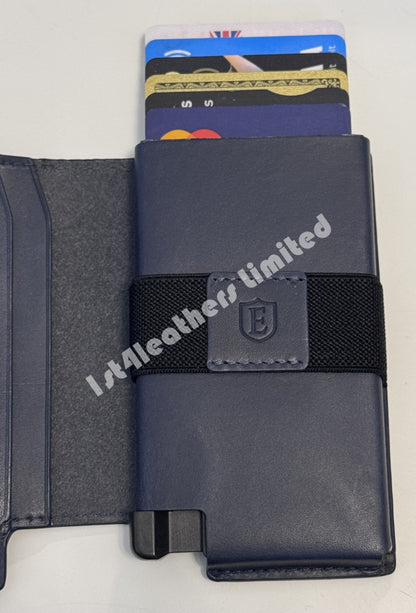 EKSTER RFID BLOCKING LEATHER WALLET PRO NAVY BLUE RRP £109 BNIB