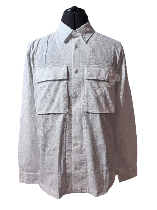 BELSTAFF CASTER COTTON SEERSUCKER TEXTURED SHIRT WHITE RRP £175 BNWT