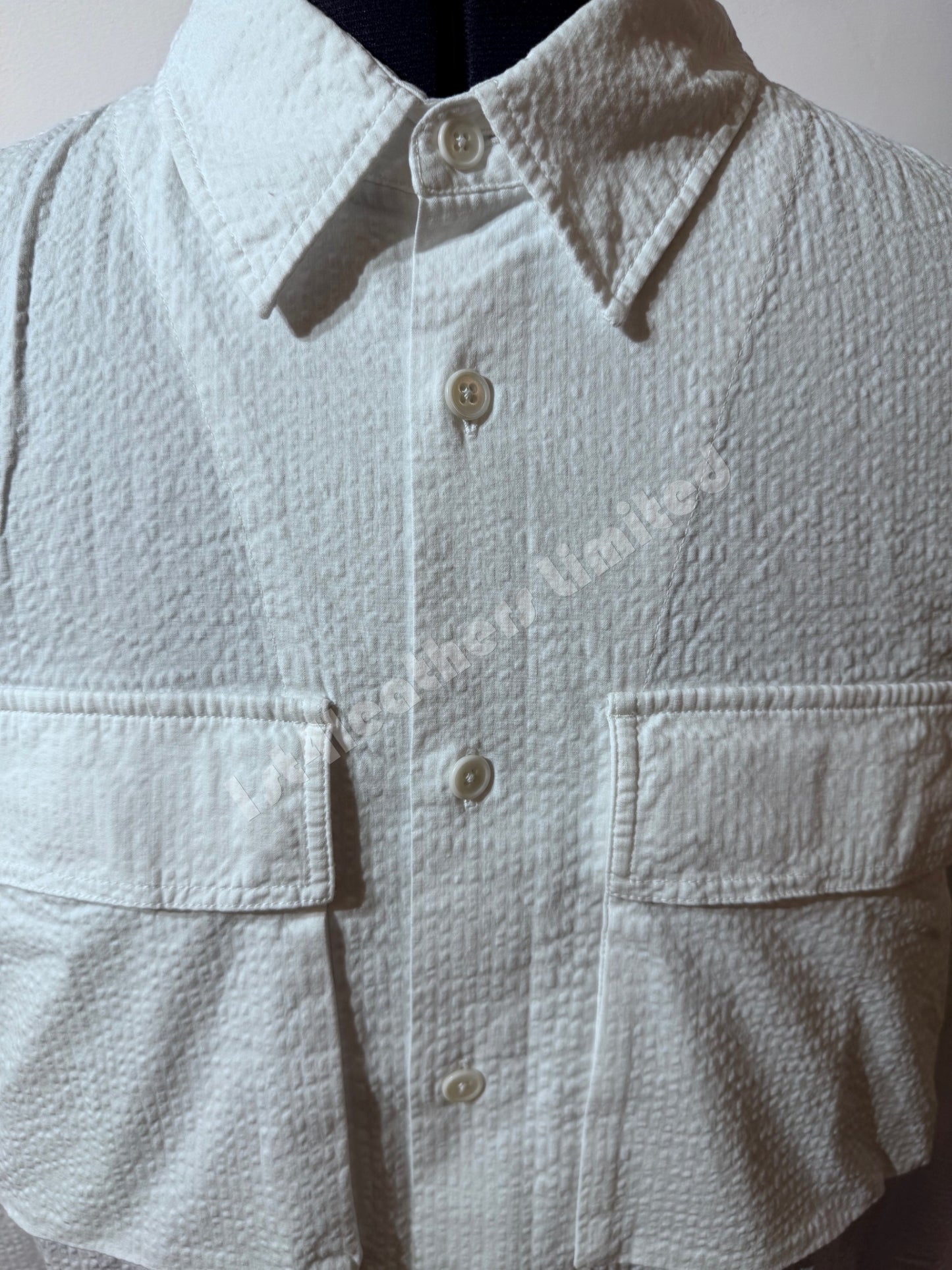 BELSTAFF CASTER COTTON SEERSUCKER TEXTURED SHIRT WHITE RRP £175 BNWT