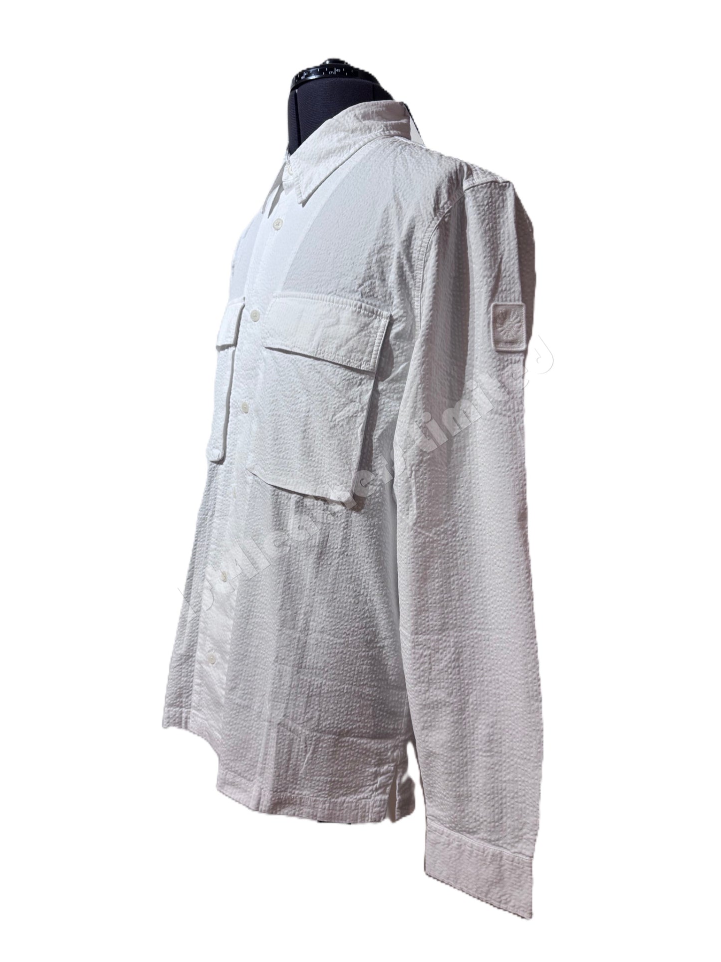 BELSTAFF CASTER COTTON SEERSUCKER TEXTURED SHIRT WHITE RRP £175 BNWT