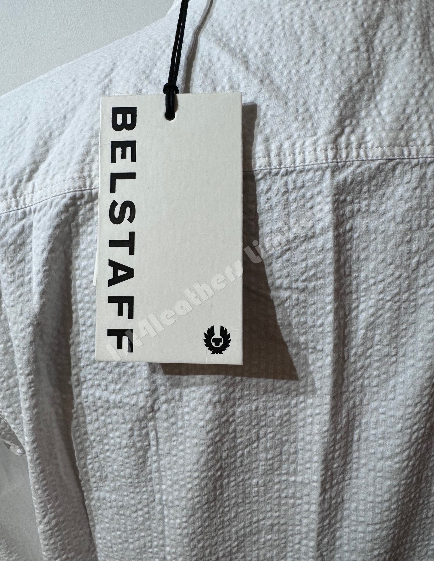 BELSTAFF CASTER COTTON SEERSUCKER TEXTURED SHIRT WHITE RRP £175 BNWT