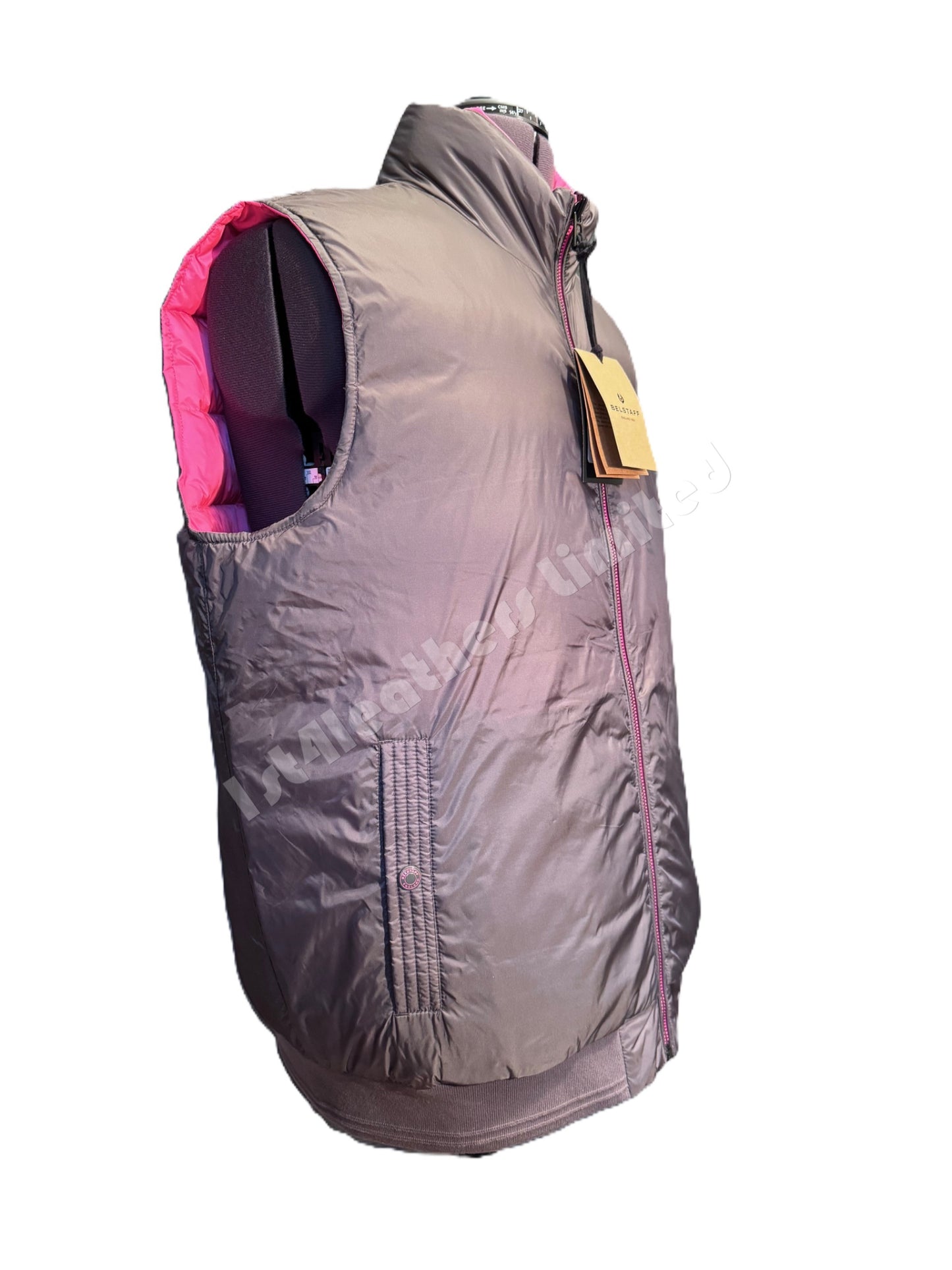 BELSTAFF FLASH CIRCUIT REVERSIBLE DOWN PUFFA GILET GREY/PINK 2XL RRP £350 BNWT