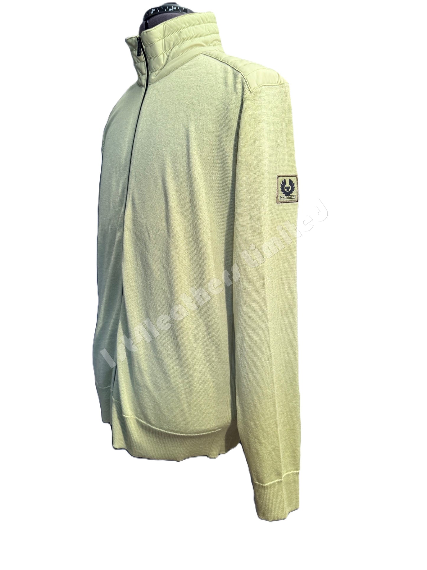 BELSTAFF KELBY MERINO WOOL ZIP CARDIGAN JUMPER IN LIME YELLOW RRP £250 BNWT