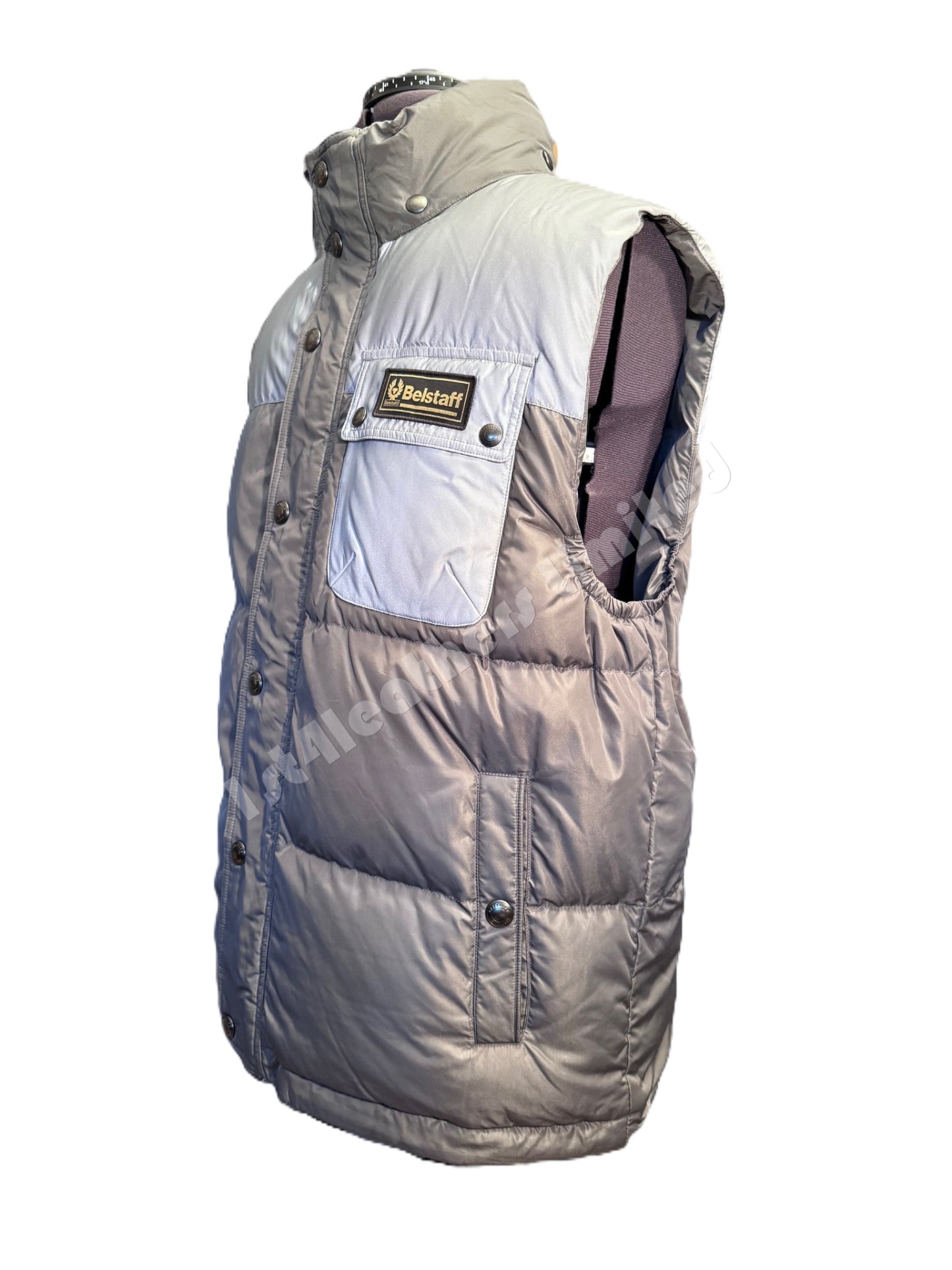 BELSTAFF REFLEX REFLECTIVE DOWN PUFFA GILET GRANITE GREY UK48 4XL RRP £350 BNWT