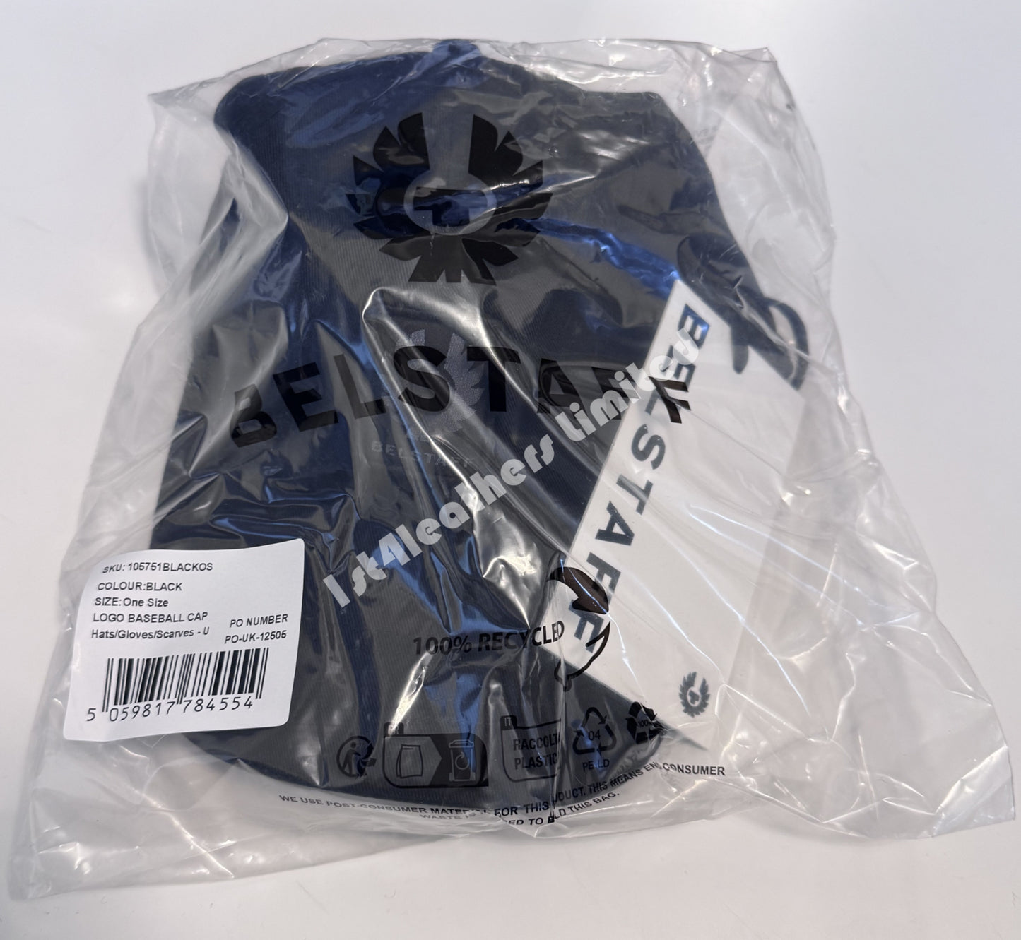 BELSTAFF PHOENIX PATCH COTTON BASEBALL CAP BLACK ONE SIZE BNWT