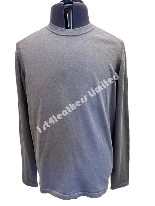 BELSTAFF CURVE CREW NECK COTTON JUMPER GRANITE GREY RRP £150 BNWT