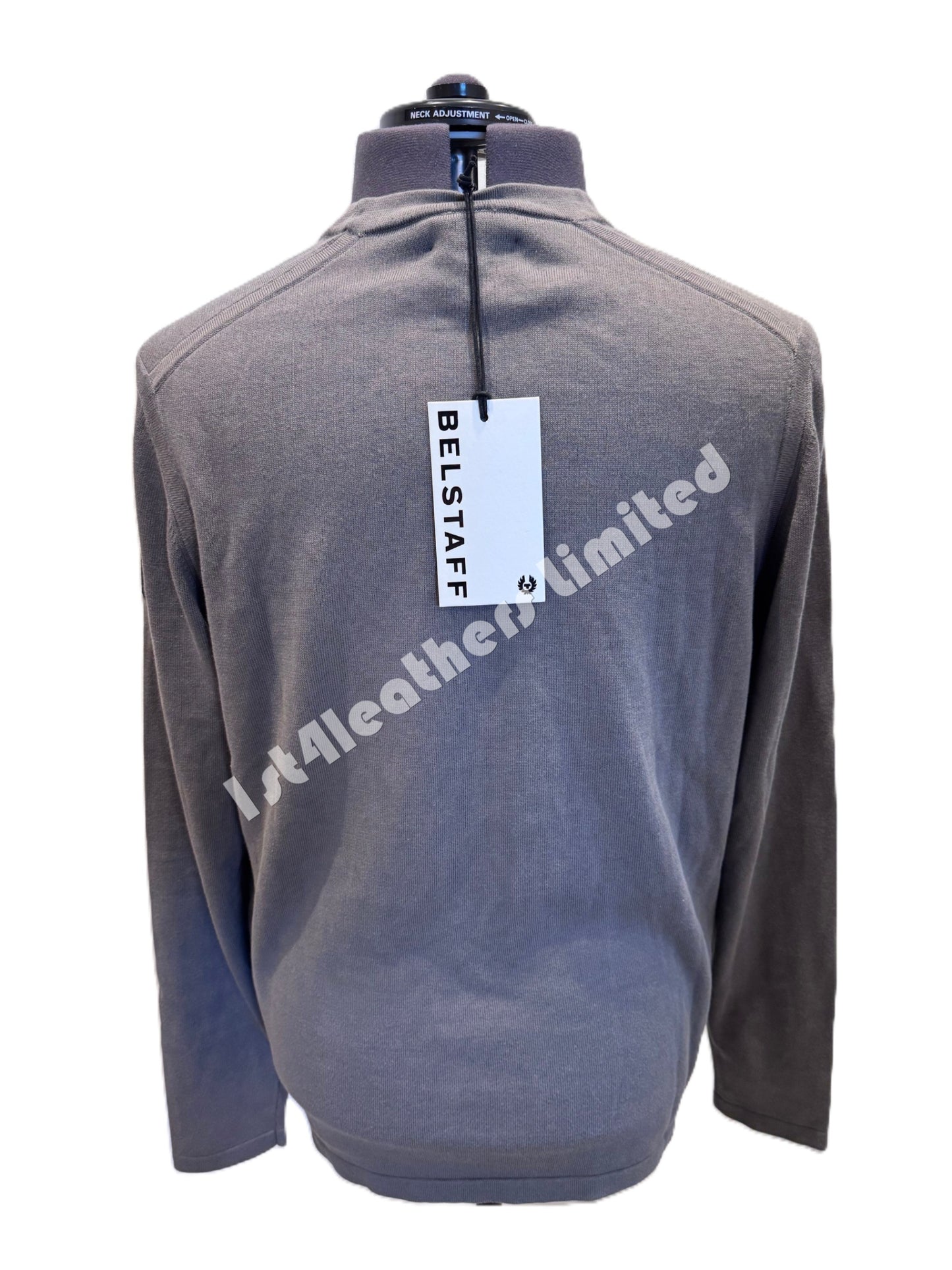 BELSTAFF CURVE CREW NECK COTTON JUMPER GRANITE GREY RRP £150 BNWT