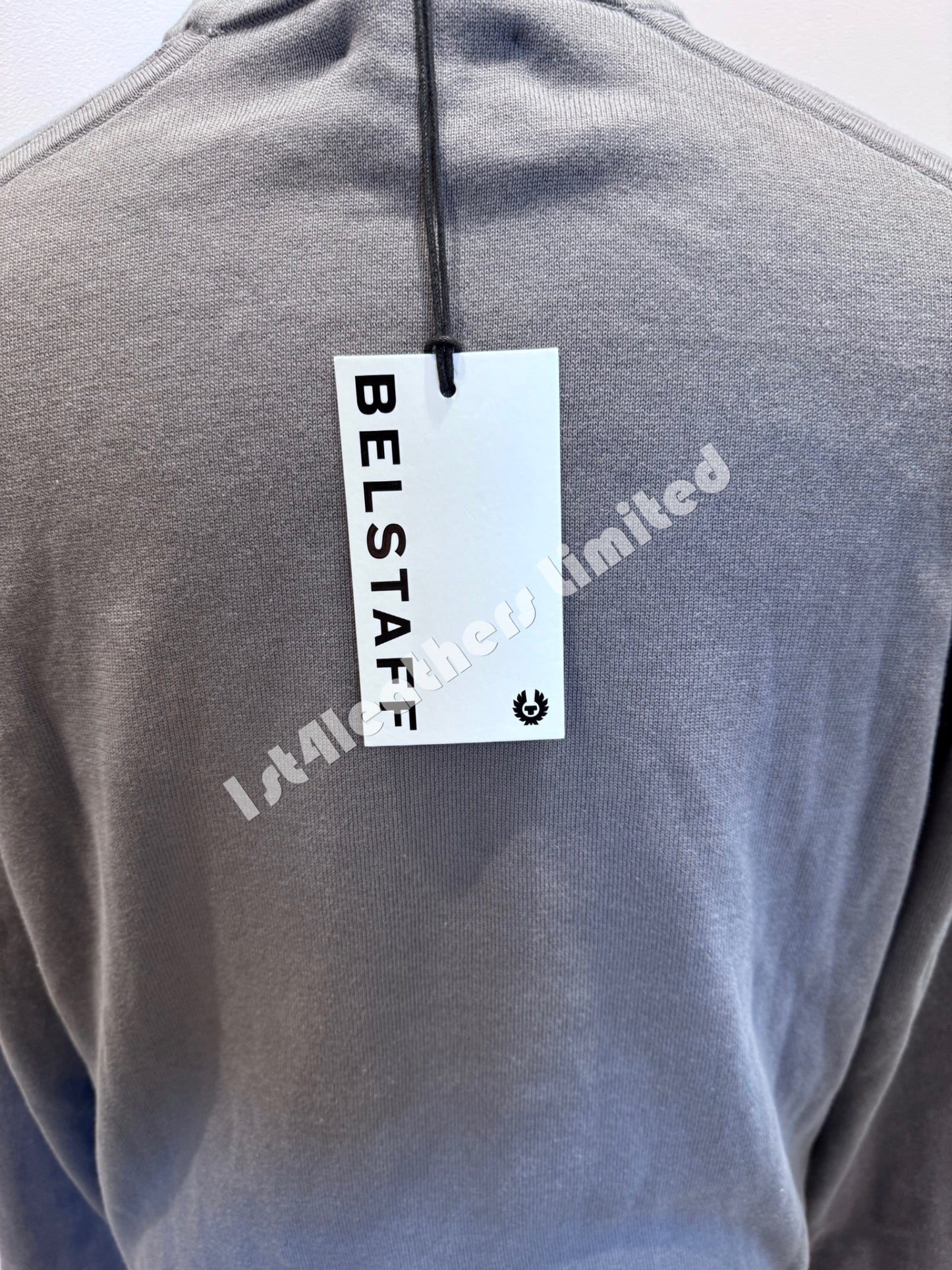 BELSTAFF CURVE CREW NECK COTTON JUMPER GRANITE GREY RRP £150 BNWT