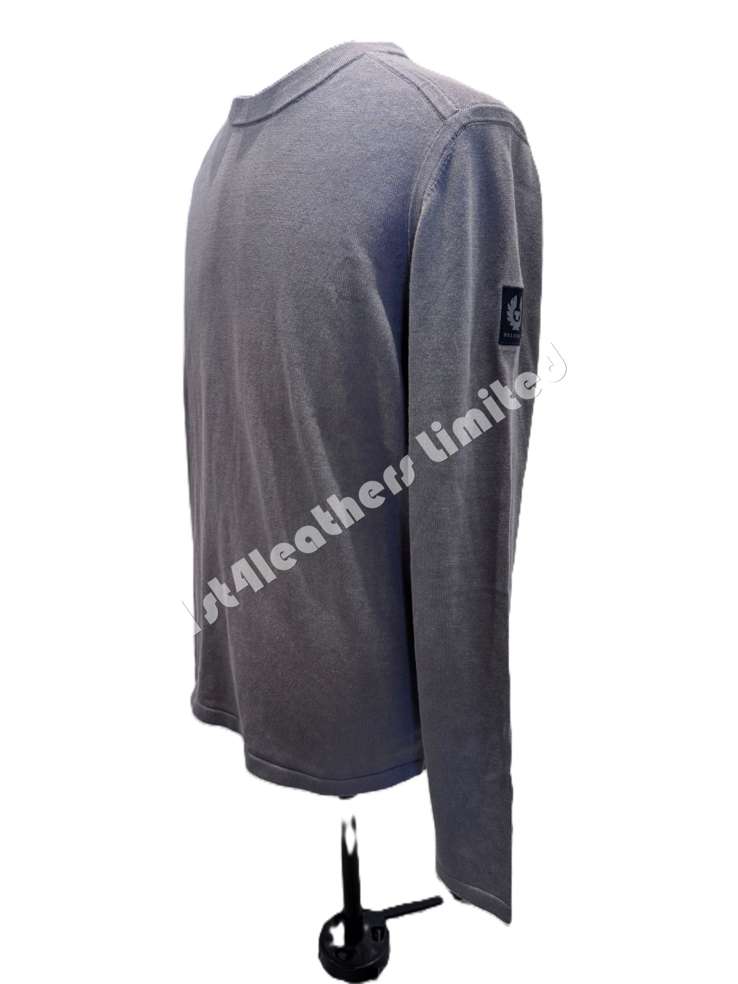 BELSTAFF CURVE CREW NECK COTTON JUMPER GRANITE GREY RRP £150 BNWT