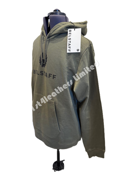 BELSTAFF NORTHVIEW COTTON FLEECE HOODIE SWEATSHIRT TRUE OLIVE RRP £150 BNWT