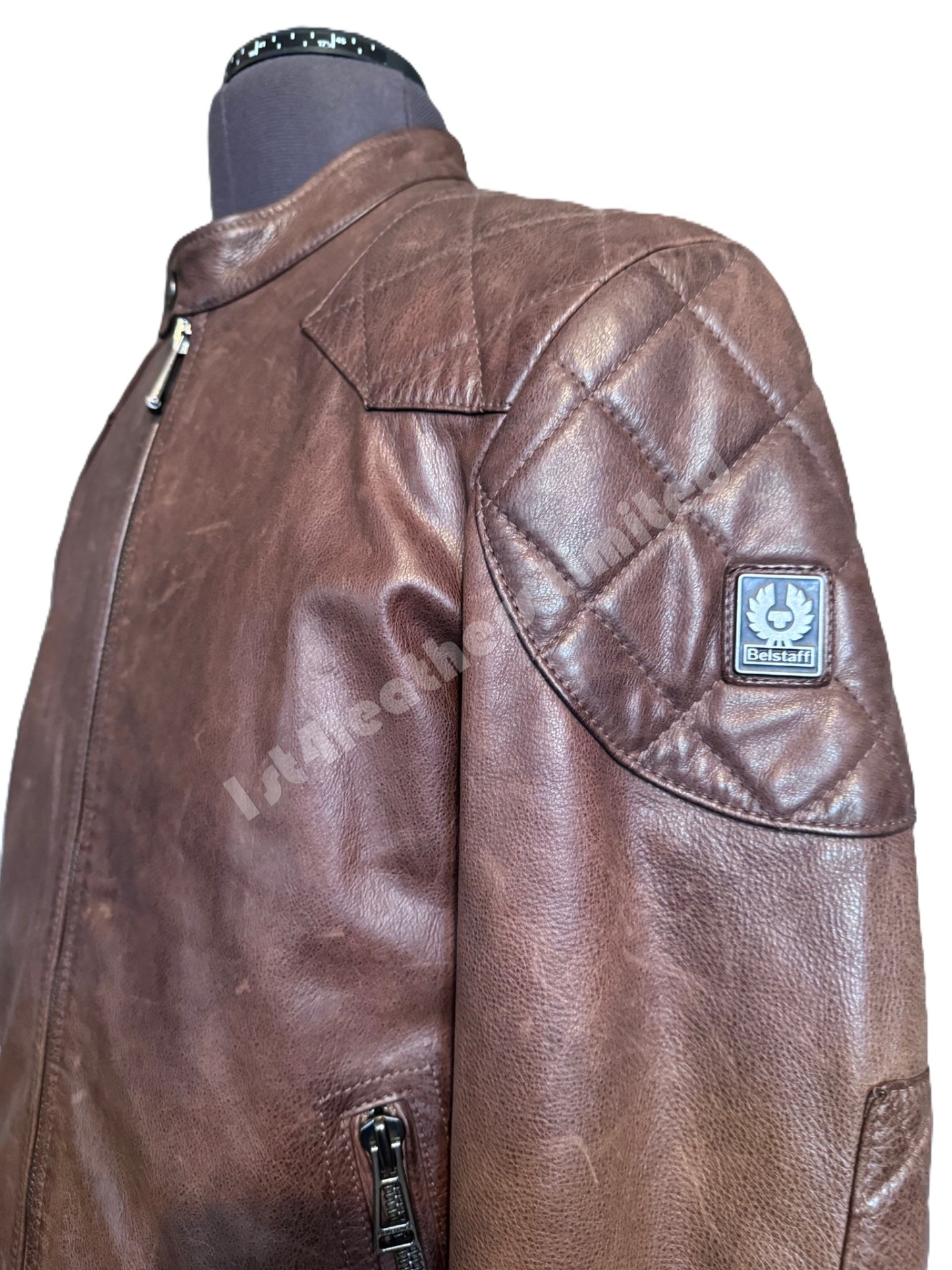 BELSTAFF OUTLAW HAND WAX CALF LEATHER JACKET SADDLE BROWN UK38 M RRP £1295 BNWT