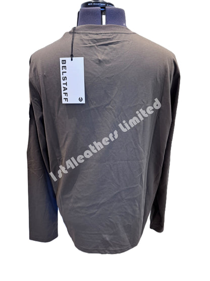 BELSTAFF THOM LONG SLEEVE COTTON T-SHIRT CLAY BROWN 2XL RRP £75 BNWT