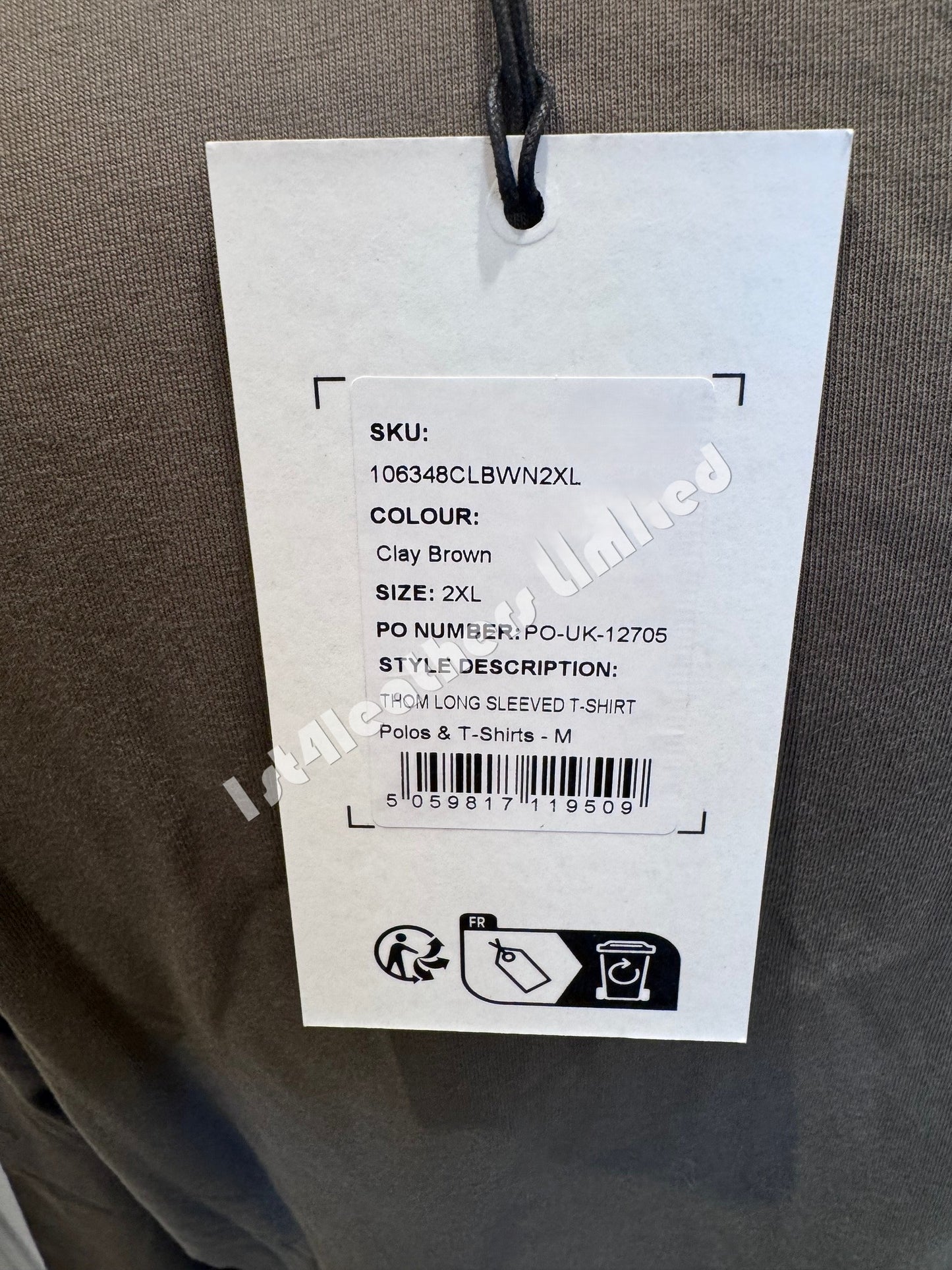 BELSTAFF THOM LONG SLEEVE COTTON T-SHIRT CLAY BROWN 2XL RRP £75 BNWT