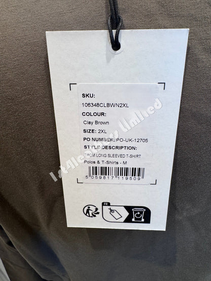 BELSTAFF THOM LONG SLEEVE COTTON T-SHIRT CLAY BROWN 2XL RRP £75 BNWT
