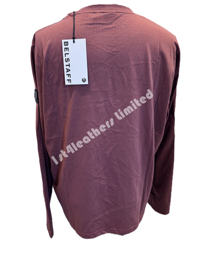 BELSTAFF THOM LONG SLEEVE COTTON T-SHIRT DEEP COPPER 3XL RRP £75 BNWT