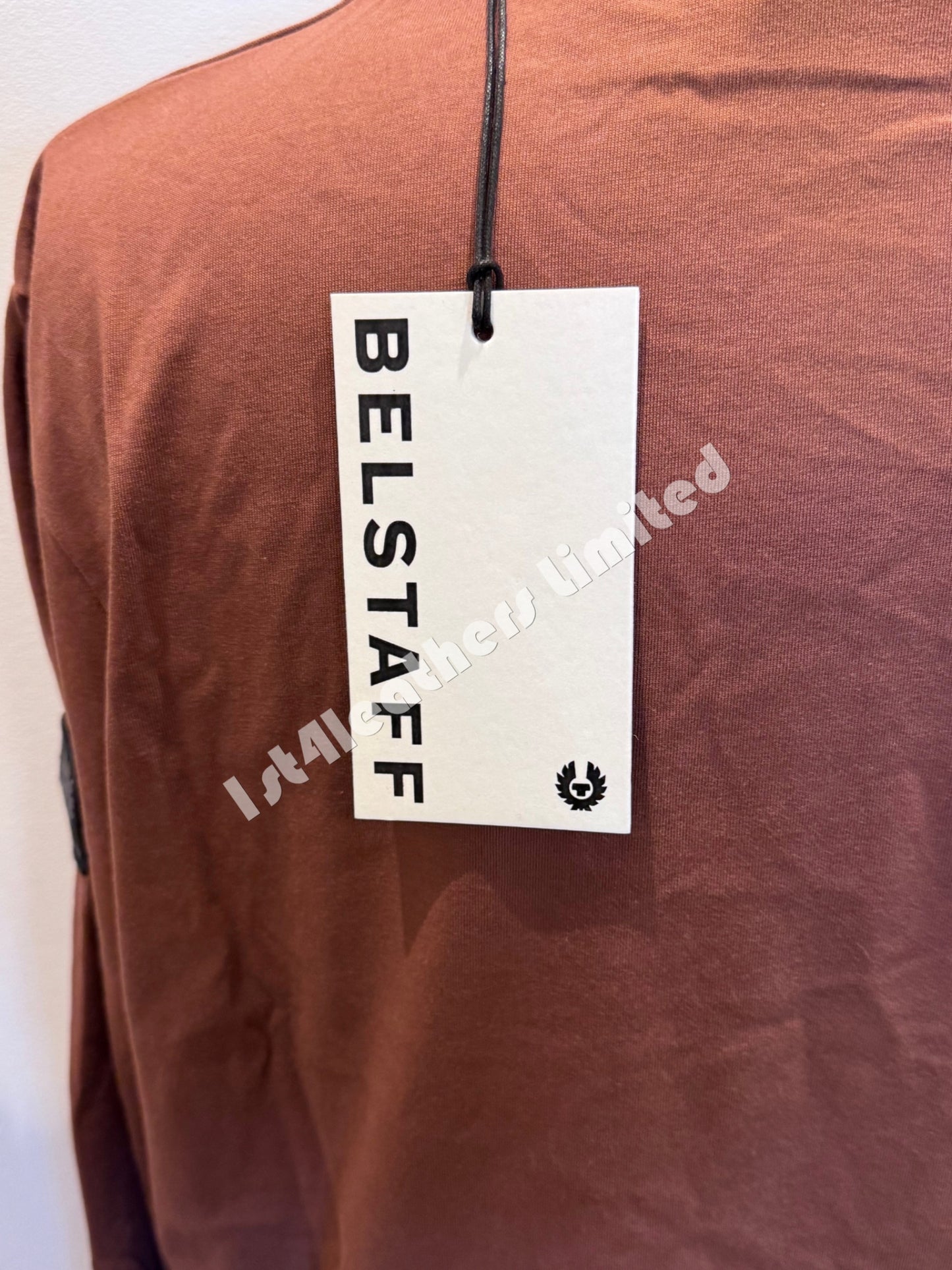BELSTAFF THOM LONG SLEEVE COTTON T-SHIRT DEEP COPPER 3XL RRP £75 BNWT