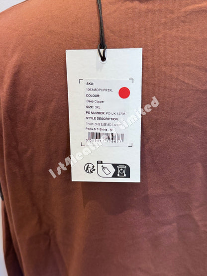 BELSTAFF THOM LONG SLEEVE COTTON T-SHIRT DEEP COPPER 3XL RRP £75 BNWT