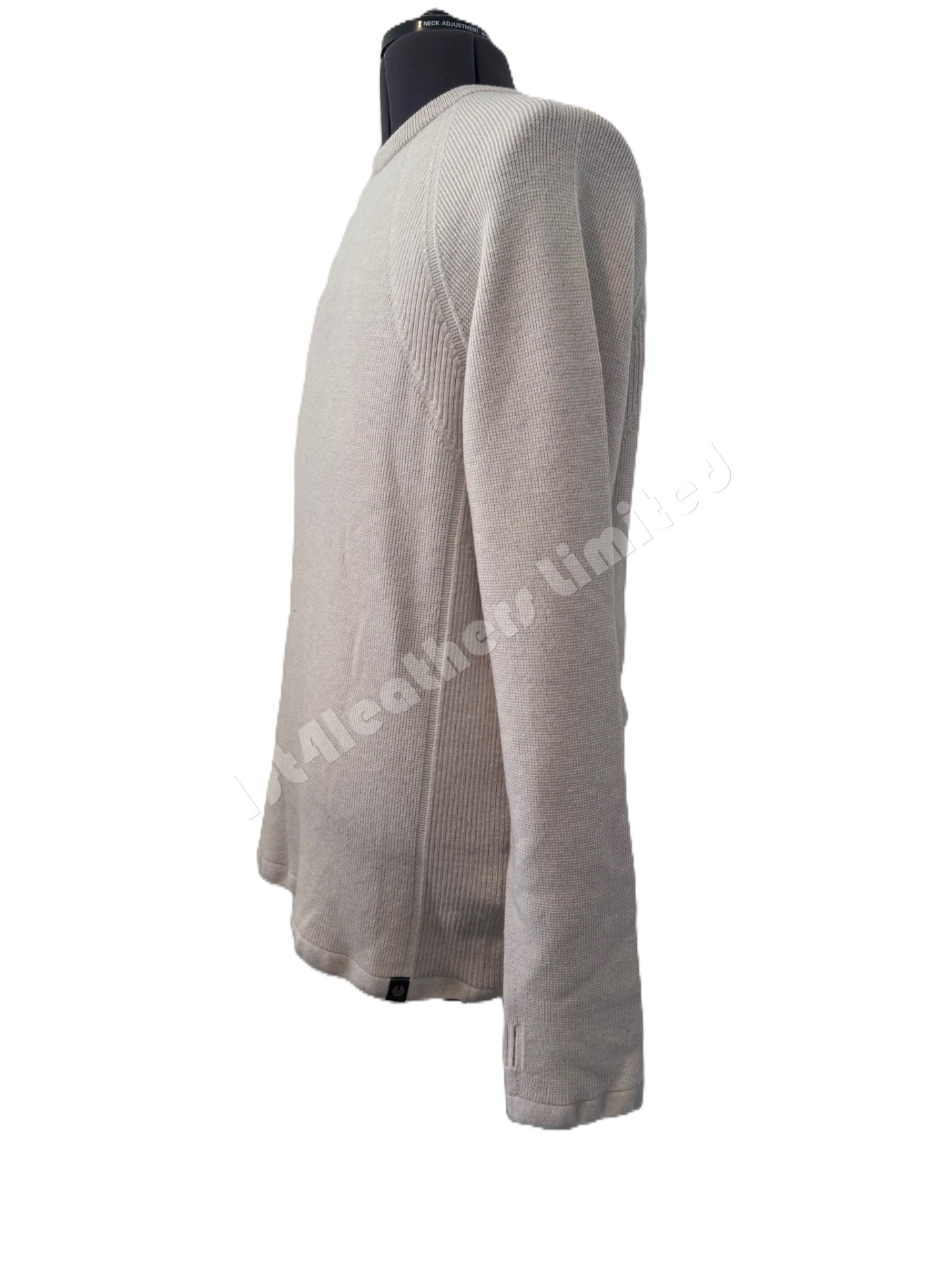 BELSTAFF RIP MOCK NECK MERINO WOOL JUMPER IN MOONBEAM (CREAM) 3XL RRP £250 BNWT