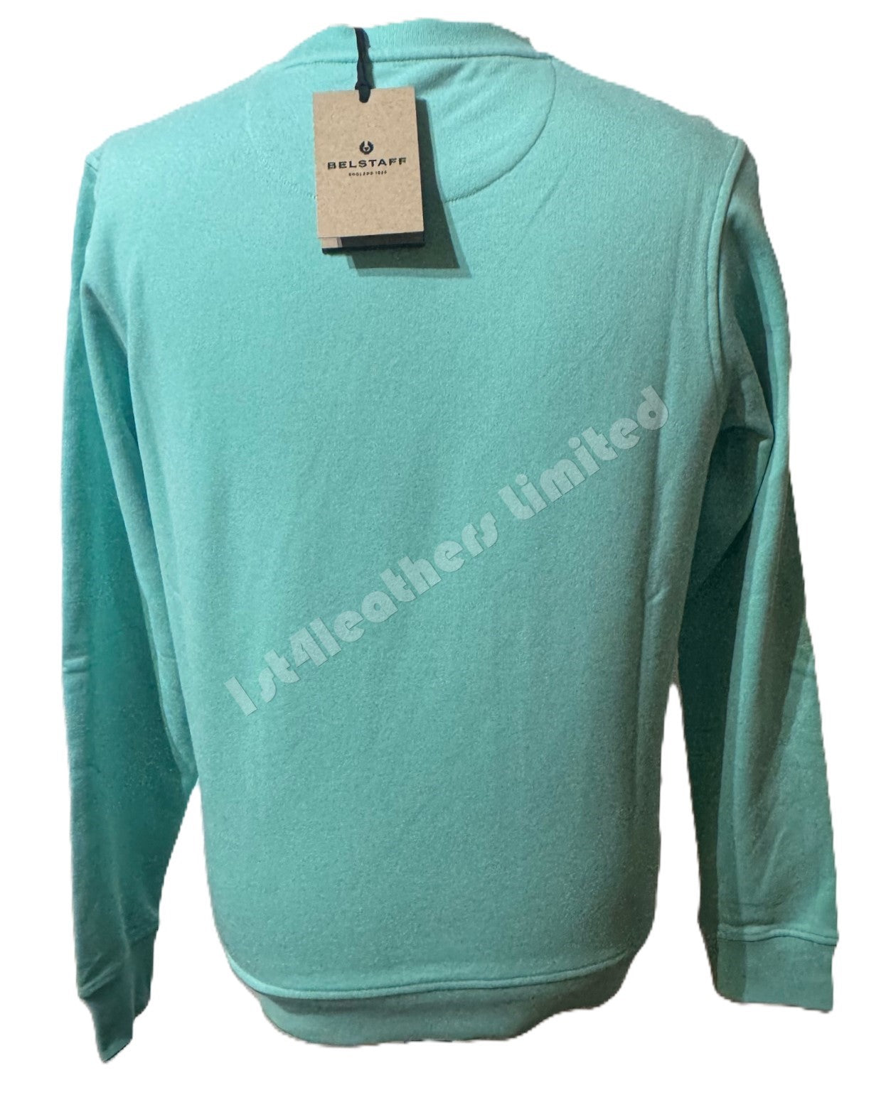 BELSTAFF SIGNATURE CREW NECK SWEATSHIRT OCEAN GREEN LARGE RRP £135 BNWT