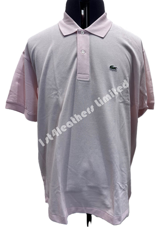 LACOSTE CLASSIC L1212 PIQUE COTTON POLO SHIRT PALE ROSE PINK RRP £95 NEW