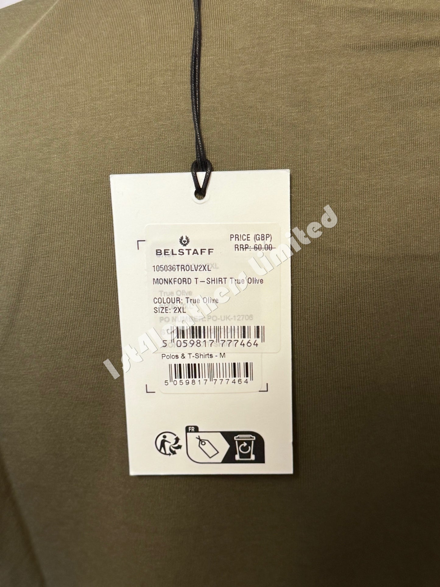 BELSTAFF MONKFORD PHOENIX PATCH T-SHIRT TRUE OLIVE GREEN RRP £60 BNWT